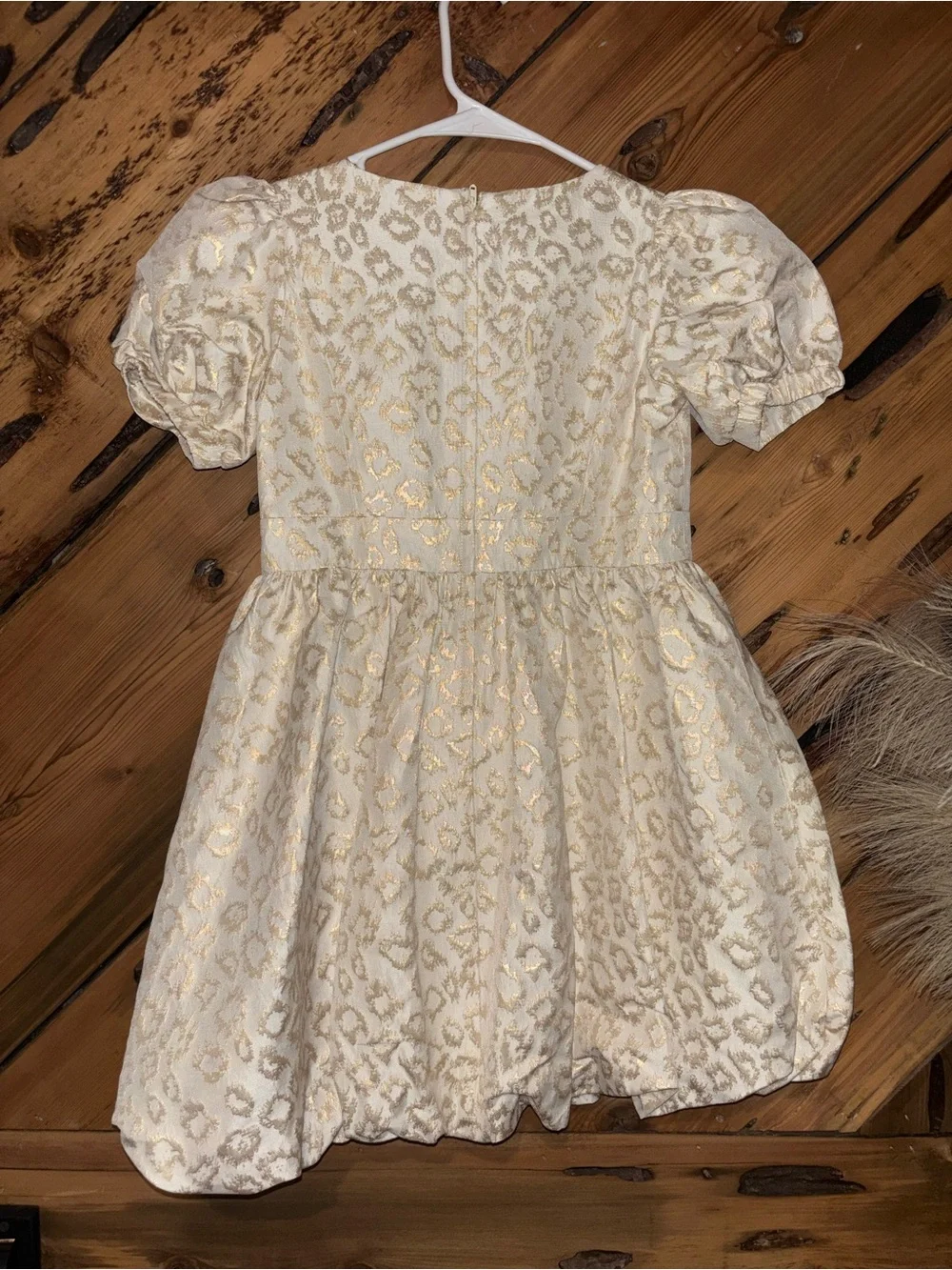 Lilly Pulitzer Formal Ivory and Gold Leopard Bubble Dress